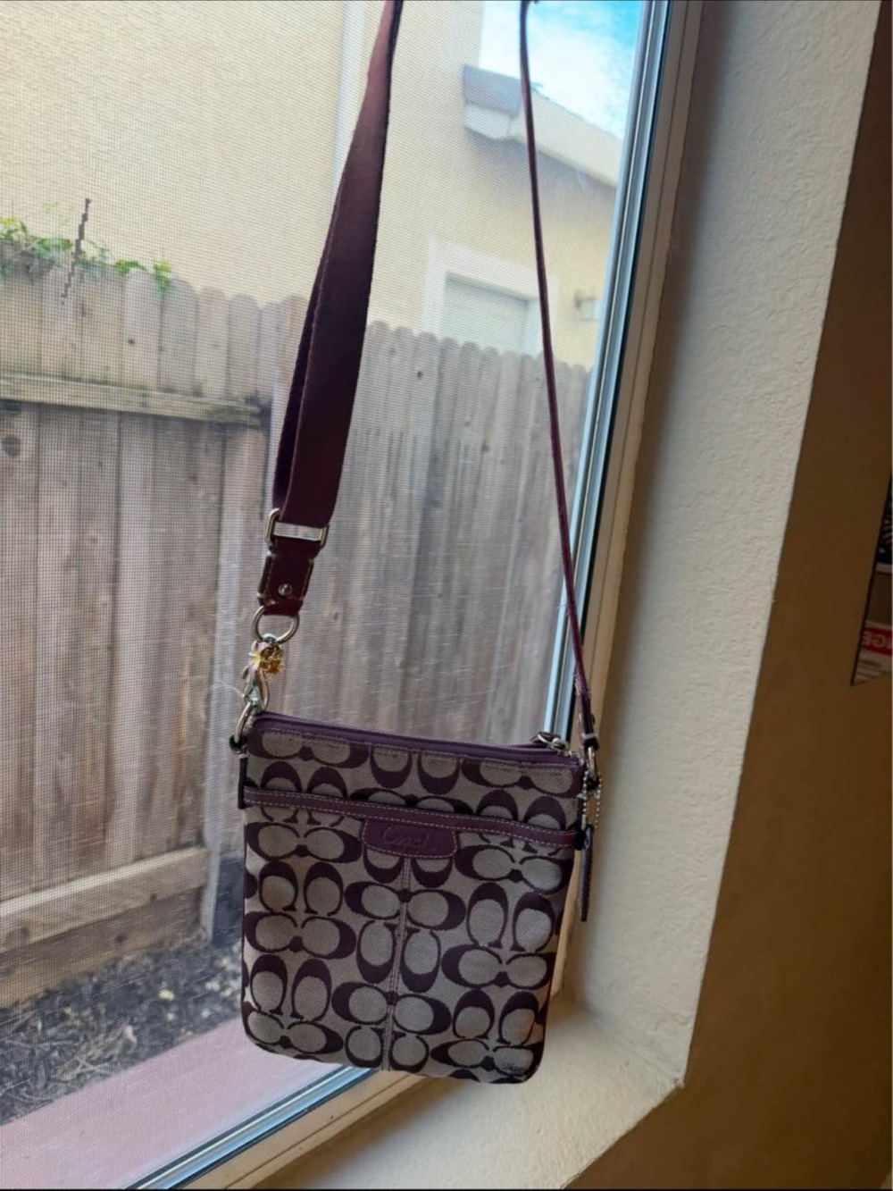 Signature Pattern Crossbody Bag in rare Plum